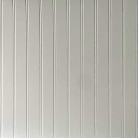 From Plain To Beautiful In Hours Beadboard Faux Tin Glue Up 4ft x 8ft Wainscoting Panels in Gloss White Paintable 96 Sq.ft, 3PK 126-P-BEAD-4X8-3P